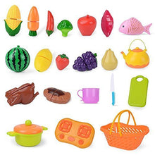 Load image into Gallery viewer, Pretend Play Food Set,AMOSTING 20 Piece Kids Play Kitchen Set,Cutting Fruits and Vegetables Educational Toys Cooking Set