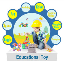 Load image into Gallery viewer, AMOSTING Magnetic Tiles Building Block Educational Toys for Toddlers with Car Wheels