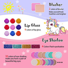 Load image into Gallery viewer, AMOSTING Kids Makeup Kit for Girls Princess Real Washable Cosmetic Pretend Play Toys with Mirror - Non Toxic