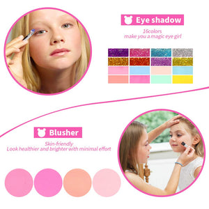 AMOSTING Pretend Makeup for Girls Play Cosmetic Set Make Up Toys Kit Gifts for Kids