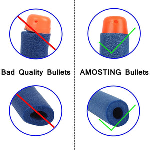 AMOSTING Foam Bullets Refill Dart Pack for N-Strike Elite Blasters Nerf Guns Standard Size–200PCS Blue