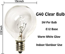 Load image into Gallery viewer, AMOSTING 100FT Outdoor String Lights Outside Patio LED G40 Light with 50 Shatterproof Plastic Bulbs UL Listed Hanging Lighting for Backyard Balcony Bistro Decor