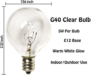 AMOSTING 100FT Outdoor String Lights Outside Patio LED G40 Light with 50 Shatterproof Plastic Bulbs UL Listed Hanging Lighting for Backyard Balcony Bistro Decor