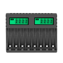 Load image into Gallery viewer, AMOSTING 8 Bay AA AAA Battery Charger with LCD Display
