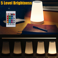 Load image into Gallery viewer, AMOSTING Table Lamp Touch Lamp 5 Level Dimmable Warm White Light &amp; 13 Color Changing RGB,Nightstand Light for Bedroom,Baby Kids Room, Living Room, Office
