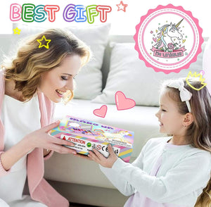 AMOSTING Kids Makeup Kit for Girls Princess Real Washable Cosmetic Pretend Play Toys with Mirror - Non Toxic
